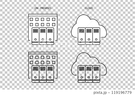 代表本地和雲端的圖示集 119196779
