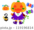 かわいいハロウィンおばけジャックオランタン 119196814