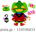 かわいいハロウィンおばけジャックオランタン 119196815