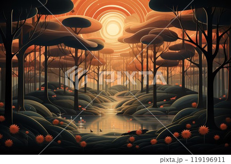 Enchanted forests with sentient talking trees - Generative AI 119196911