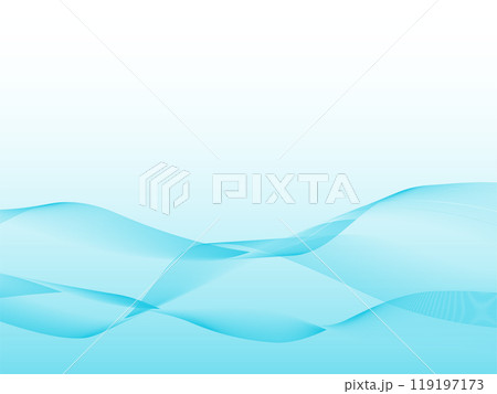 流れるような曲線の背景　水色 119197173