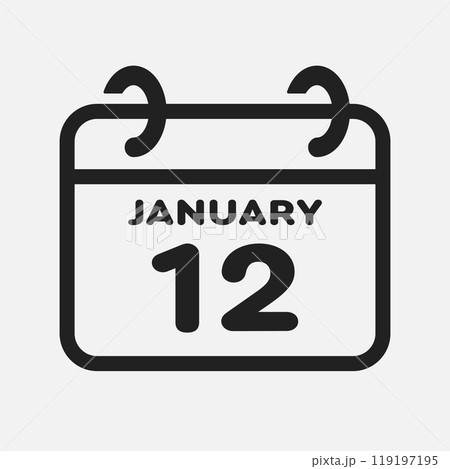 Icon page calendar day - 12 January 119197195