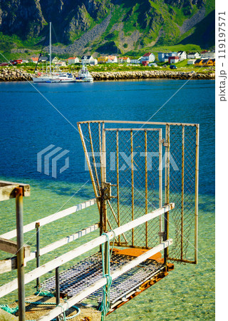 Fishing port in Bleik village, Andoya island Fishing port in Bleik village, Andoya island 119197571