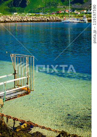 Fishing port in Bleik village, Andoya island 119197590