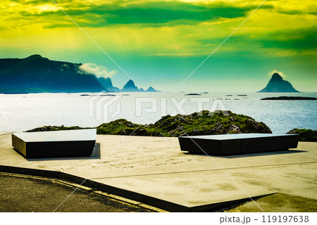 Seascape from Kleivodden rest area, Andoya Norway Seascape from Kleivodden rest area, Andoya Norway 119197638
