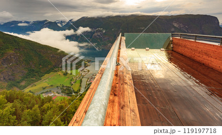 Fjord landscape at Stegastein viewpoint Norway 119197718