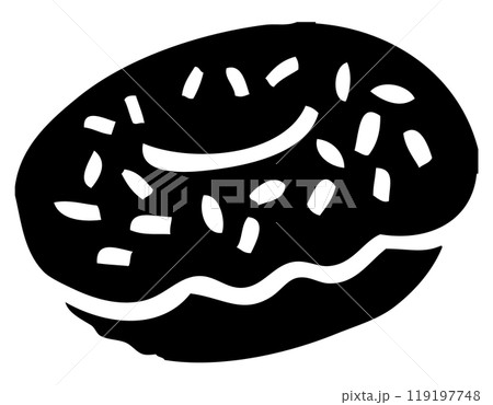ドーナツの版画風ベクターイラスト 119197748