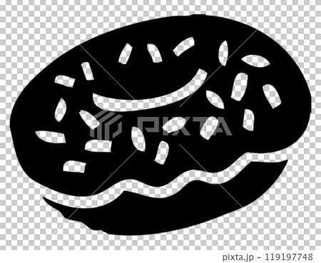 ドーナツの版画風ベクターイラスト 119197748