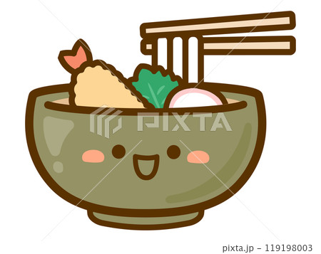 天ぷらうどんのベクターイラスト03 天ぷらうどんのベクターイラスト03 119198003