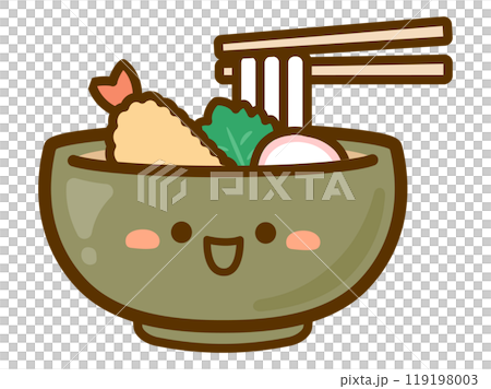 天ぷらうどんのベクターイラスト03 天ぷらうどんのベクターイラスト03 119198003