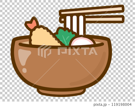 天ぷらうどんのベクターイラスト04 天ぷらうどんのベクターイラスト04 119198004