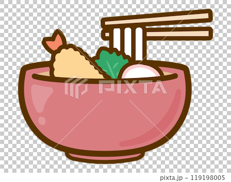天ぷらうどんのベクターイラスト05 天ぷらうどんのベクターイラスト05 119198005