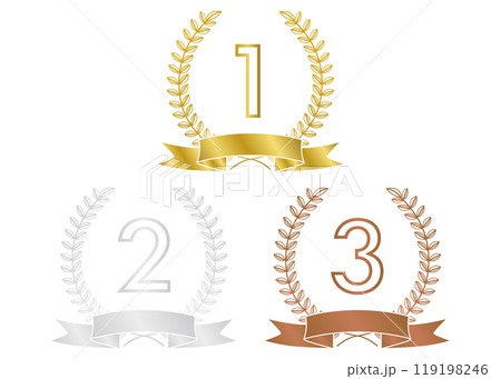 ランキングアワード、月桂樹、ローレルのアイコンセット16 ランキングアワード、月桂樹、ローレルのアイコンセット16 119198246