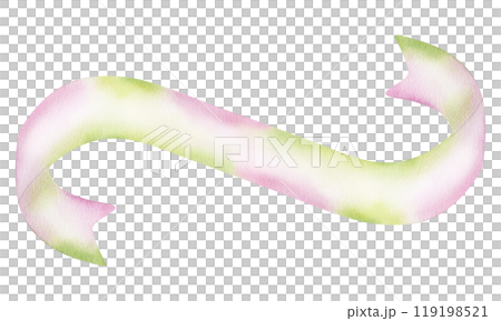 Ribbon for text in pastel green pink colors. Template stripe for banner message. Hand drawn watercolor illustration isolated background. Vintage curved blank for cards or invitations Ribbon for text in pastel green pink colors. Template stripe for banner message. Hand drawn watercolor illustration isolated background. Vintage curved blank for cards or invitations 119198521