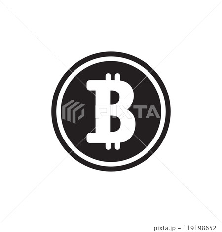 Bitcoin icon logo design template isolated illustration 119198652