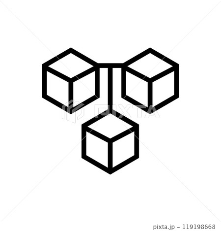 Blockchain icon logo design template isolated illustration 119198668