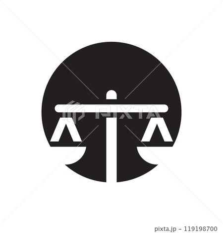 Scale law icon logo design template isolated illustration 119198700