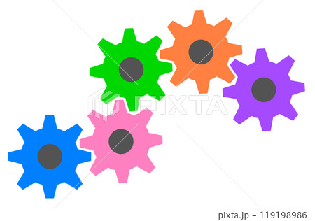 動力を伝達して機械の動力となる歯車のギア 119198986
