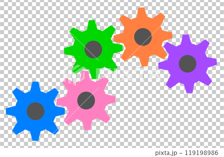 動力を伝達して機械の動力となる歯車のギア 119198986