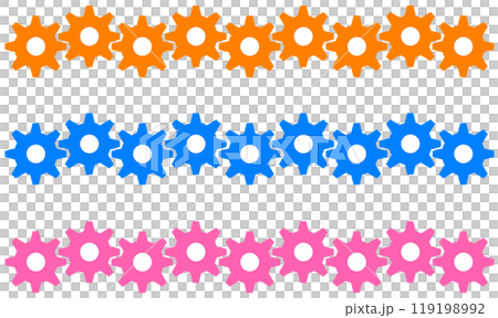 動力を伝達して機械の動力となる歯車のギア 動力を伝達して機械の動力となる歯車のギア 119198992