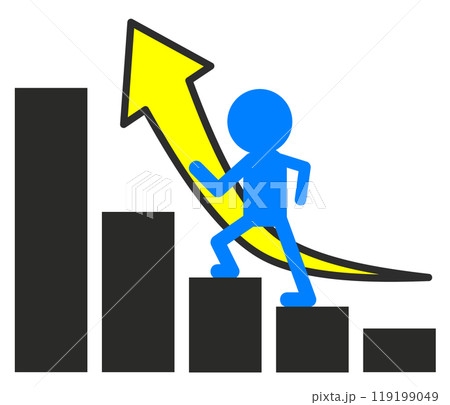 目標に向かって努力するグラフのイラスト 目標に向かって努力するグラフのイラスト 119199049