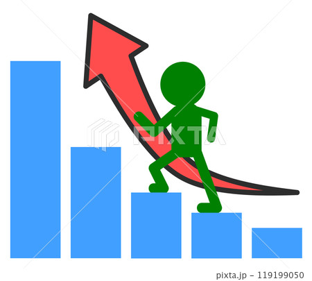 目標に向かって努力するグラフのイラスト 119199050