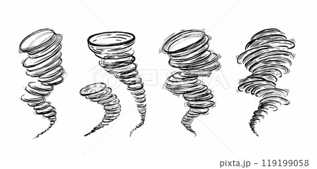 Hurricane hand drawn illustration, vector. Hurricane hand drawn illustration, vector. 119199058