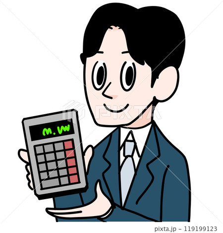 電卓を持った男性 119199123