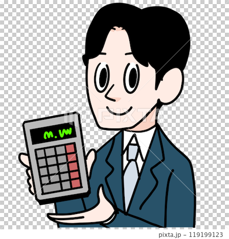 電卓を持った男性 119199123