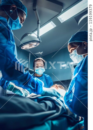 Surgical Precision: Team of Doctors Operating. Generative ai 119199379
