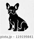 座っているフレンチブルドッグのシルエット 119199841