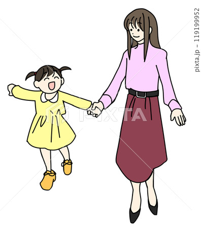 手を繋ぐ親子 手を繋ぐ親子 119199952