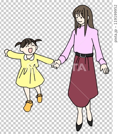 手を繋ぐ親子 手を繋ぐ親子 119199952
