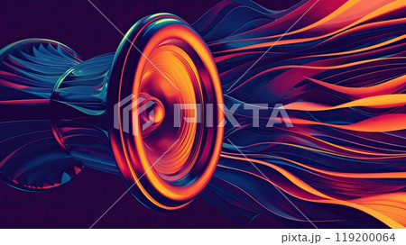 close up sound speaker icon illustration with copy space 119200064