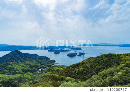 亀老山展望台から望む瀬戸内しまなみ海道 亀老山展望台から望む瀬戸内しまなみ海道 119200737
