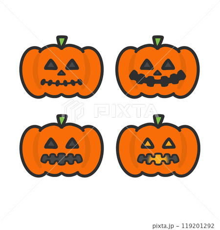 ハロウィンかぼちゃ イラストセットのイラスト素材 [119201292] - PIXTA