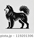 シベリアンハスキーのシルエット 119201306