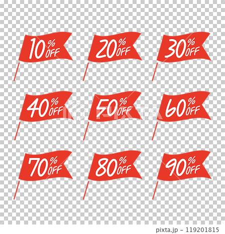 10-90% OFF Simple red flag illustration set 119201815