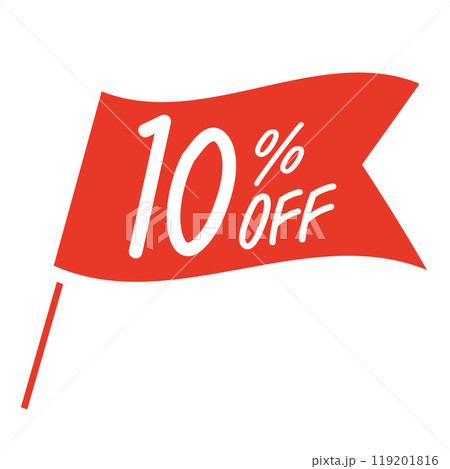 10%OFF シンプルな赤い旗のイラスト 10%OFF シンプルな赤い旗のイラスト 119201816