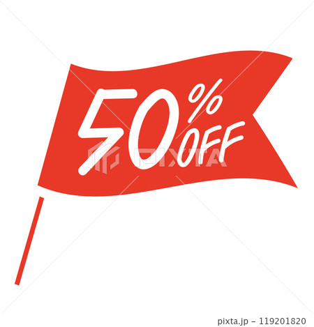 50％OFF　シンプルな赤い旗のイラスト 119201820