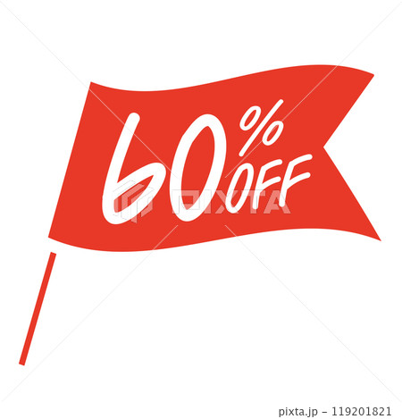 60％OFF　シンプルな赤い旗のイラスト 119201821