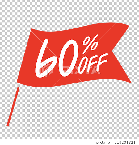 60％OFF　シンプルな赤い旗のイラスト 119201821