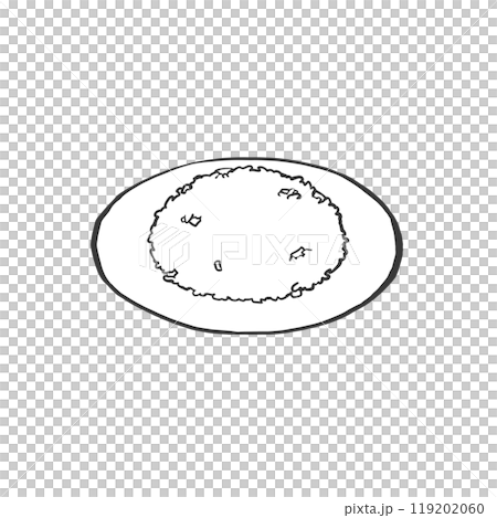 半チャーハンの手書き筆絵風イラスト 119202060