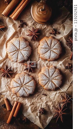 Gingerbread Cookies with Cinnamon and Star Anise Gingerbread Cookies with Cinnamon and Star Anise 119202921
