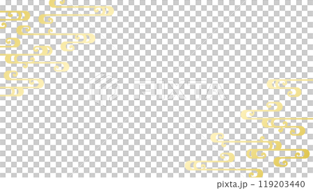 和風の金の霞の斜めのフレーム 119203440