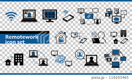 Remote work icon set 119203465