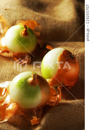 皮が剥けた玉ねぎ 皮が剥けた玉ねぎ 119203707