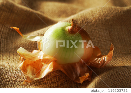 皮が剥けた玉ねぎ 119203721