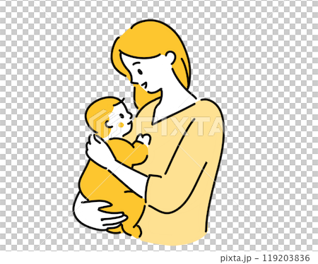 Young woman holding a baby, mother, mom 119203836