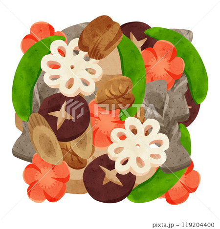 筑前煮　水彩風手描きイラスト 119204400